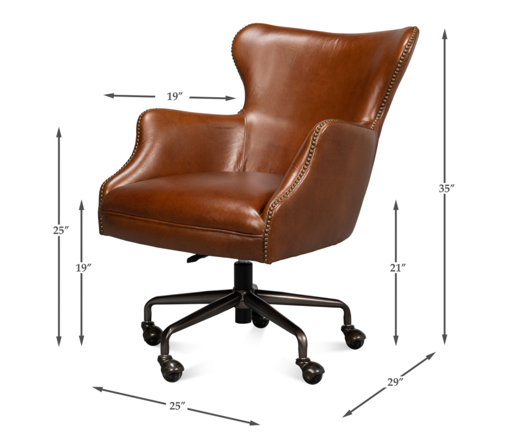 Andrew Jackson Desk Chair Havana Leather