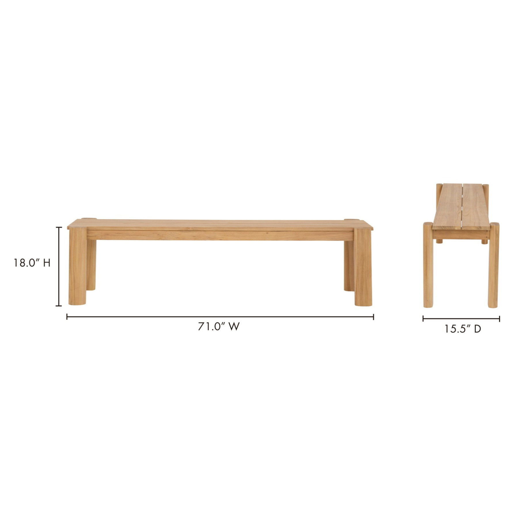 Rhythm Outdoor Dining Bench Natural