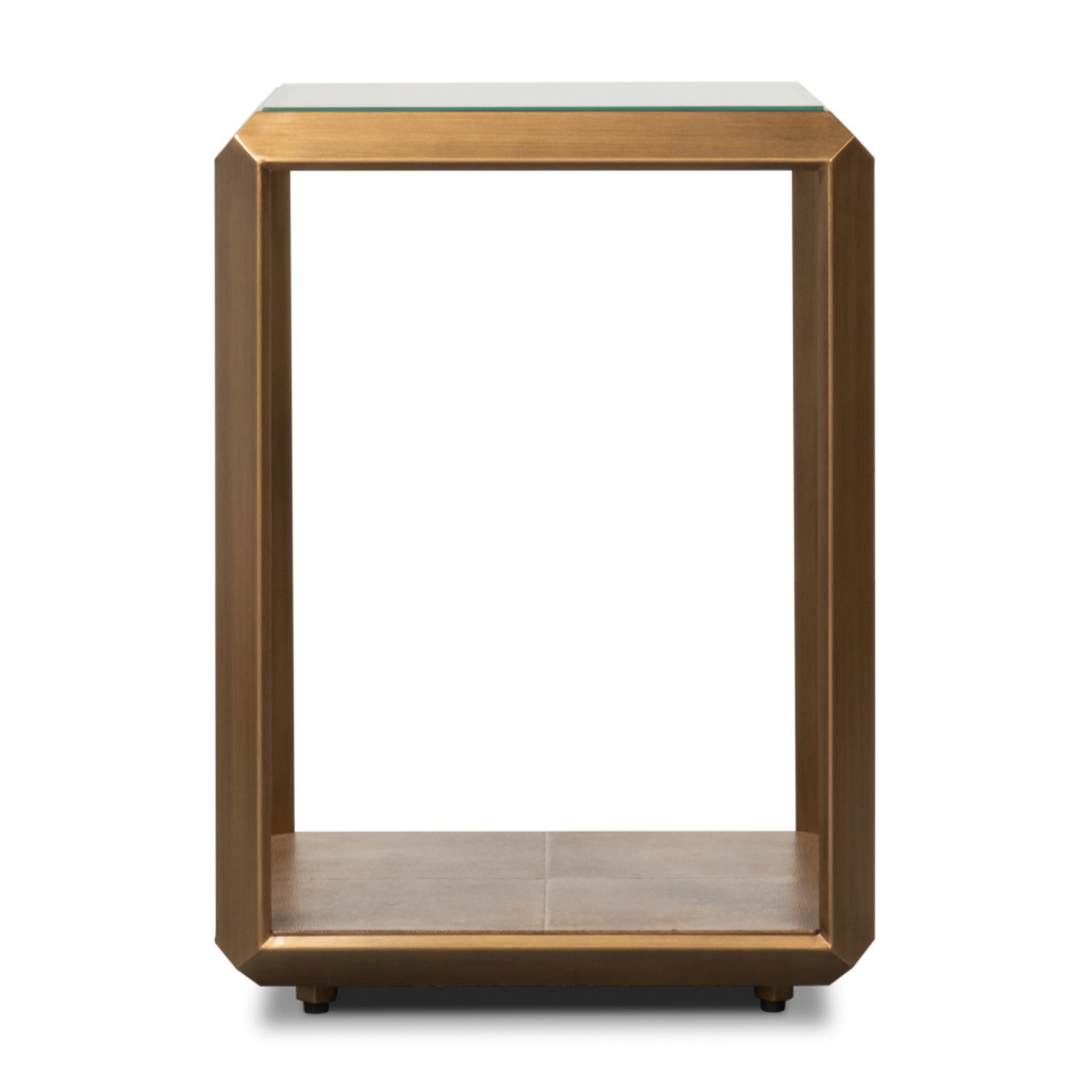 Gilbert Shagreen Side Table, Tawny Brown