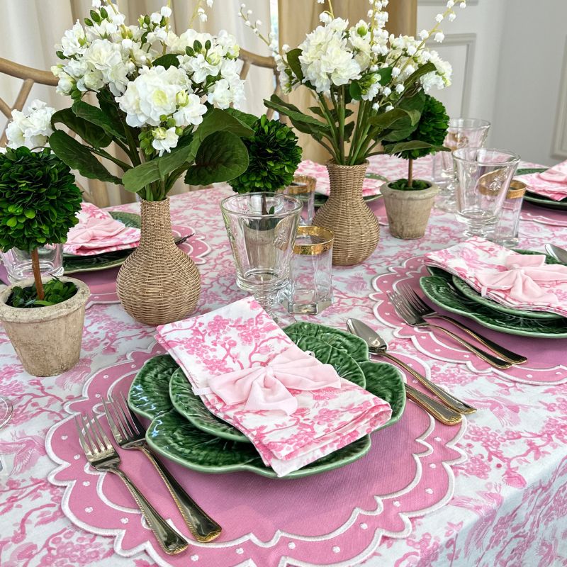 Pink Toile de Jouy Birds - Tablecloth