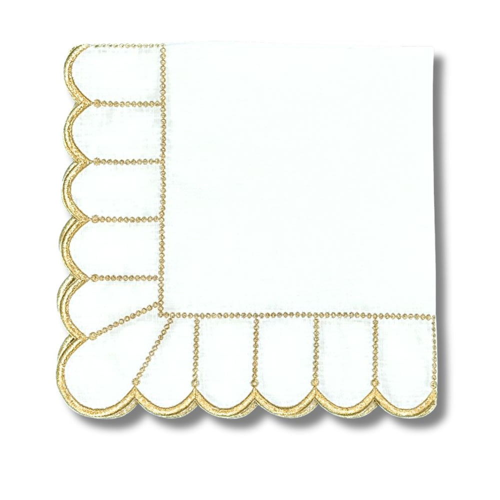Studio Collection: Pippa Napkin - White/Gold (Set of 4)