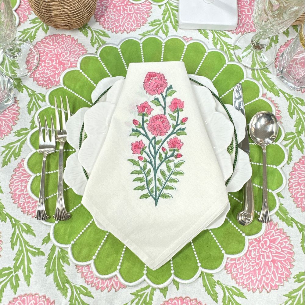 Pink Flower - Motif Napkin (Set of 4)
