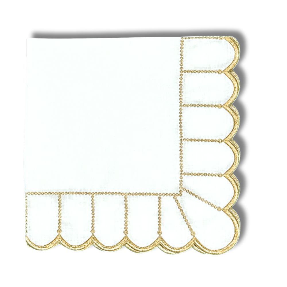 Studio Collection: Pippa Napkin - White/Gold (Set of 4)