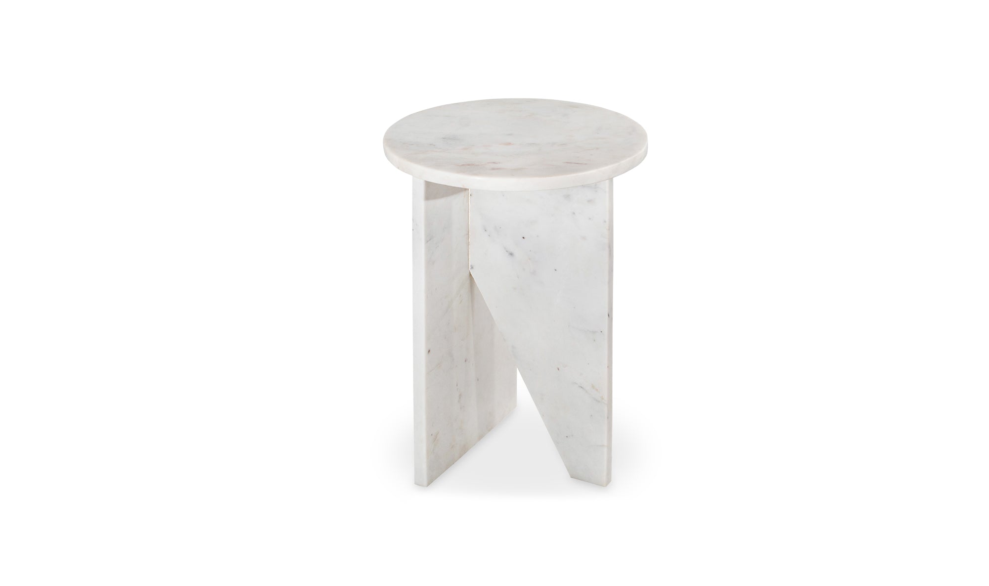 Joice Accent Marble Table - White