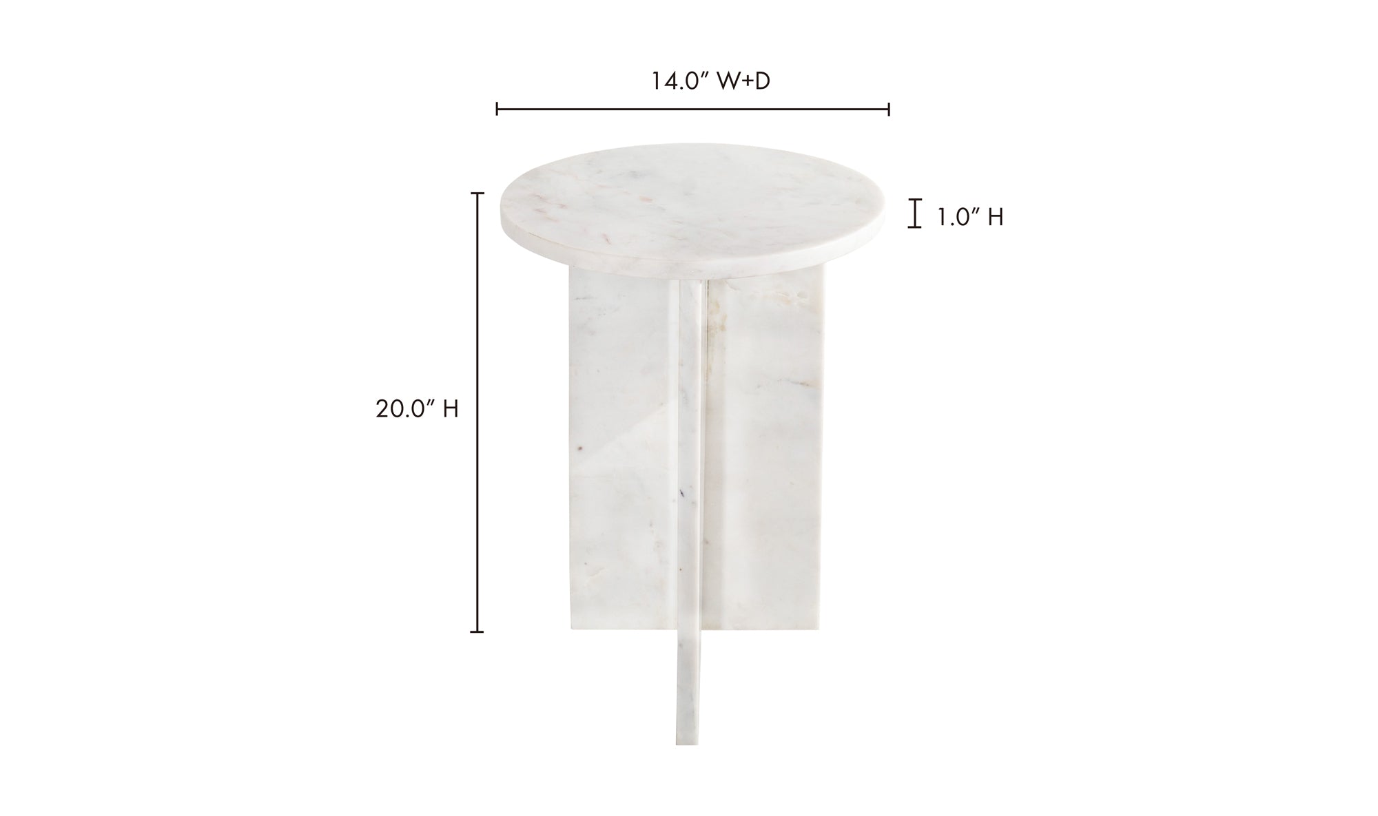 Joice Accent Marble Table - White