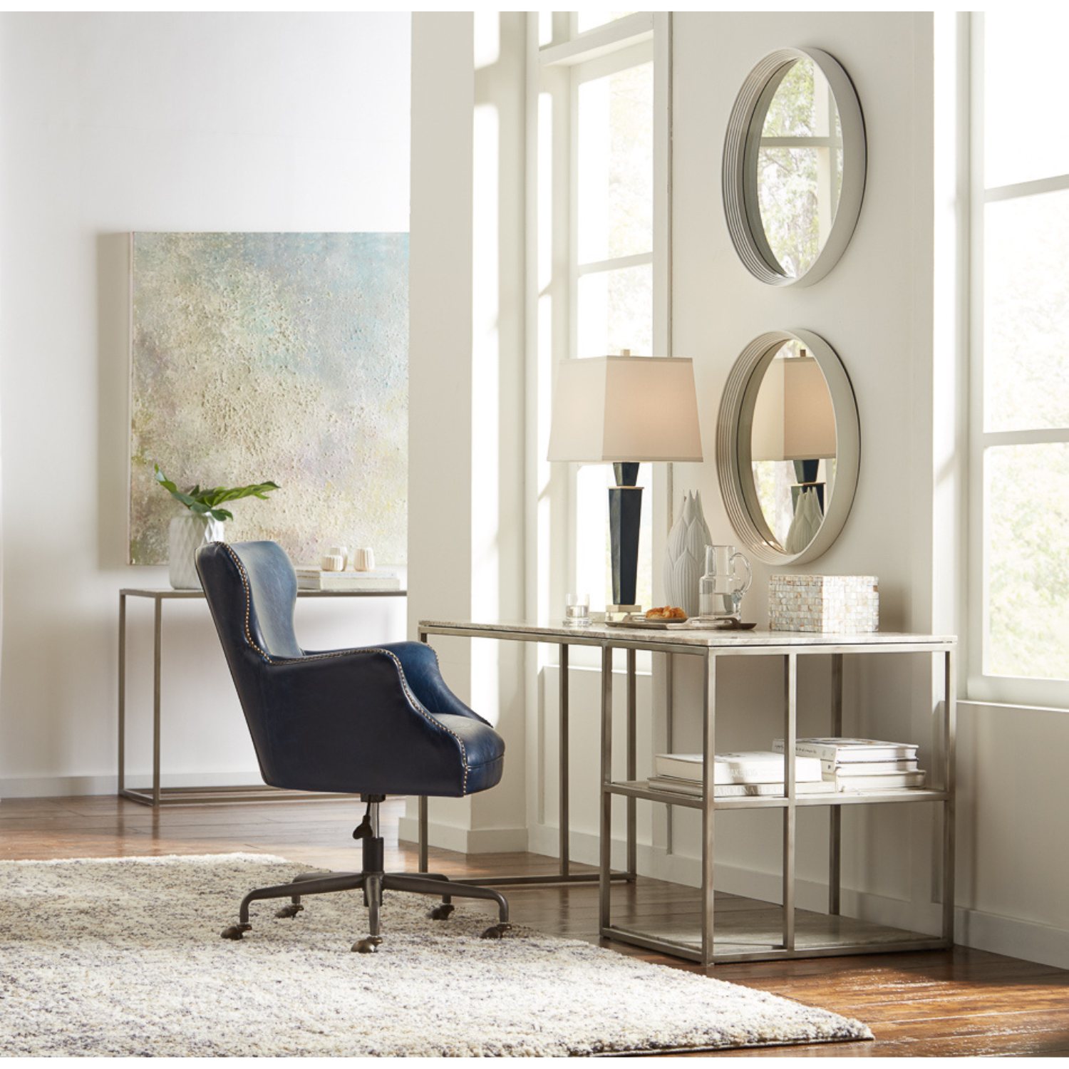 Andrew Jackson Desk Chair  Chateau Blue