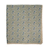 Sage Green/Blue Flower Tablecloth with Floral Lace Edge