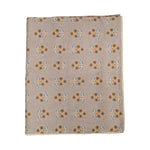 Gray with Yellow & Blue Flowers Tablecloth with Floral Lace Edge