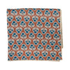 Cinnamon Brown w/ Blue Flowers Tablecloth with Floral Lace Edge