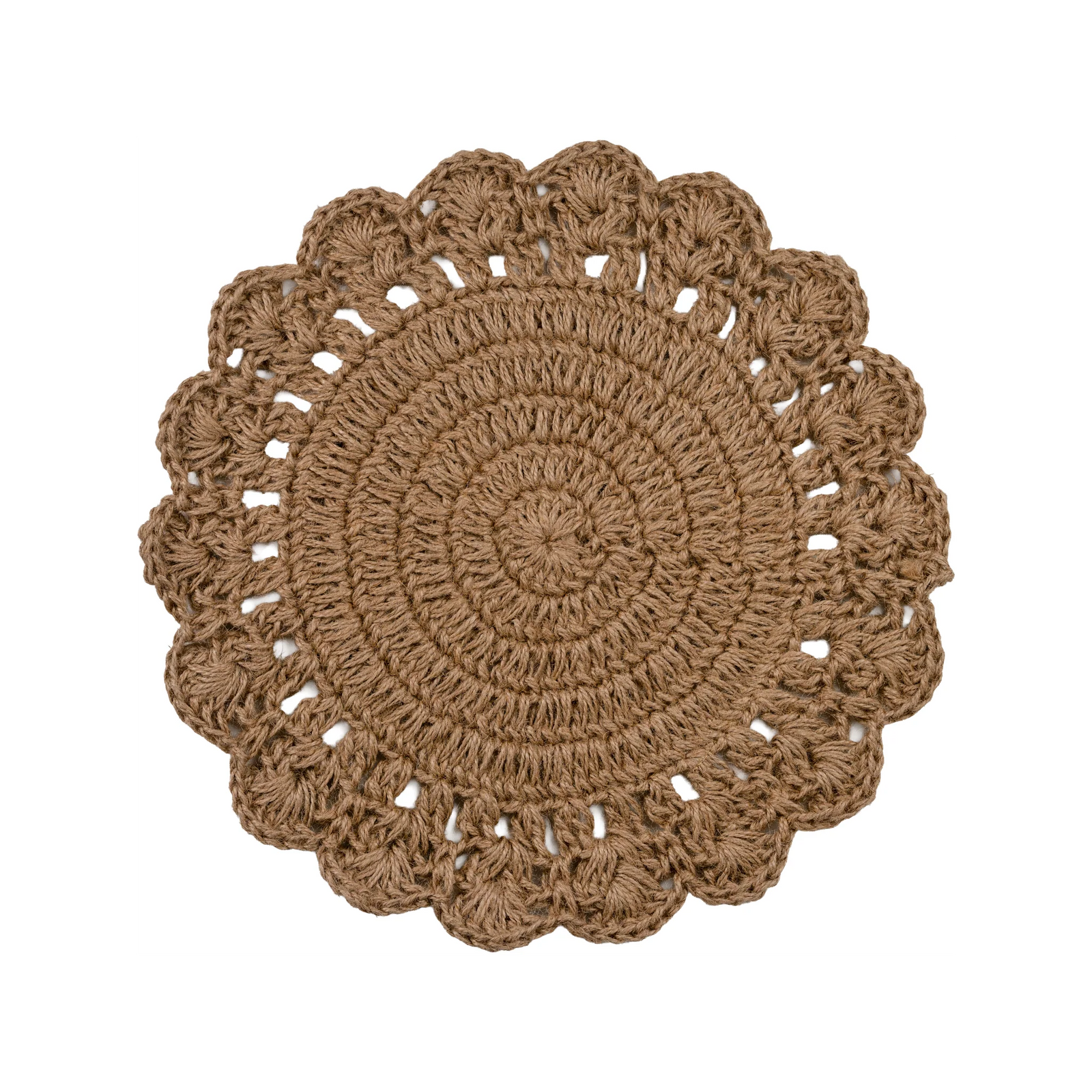 Cotswolds Jute Placemat, With Natural Scalloped Edge