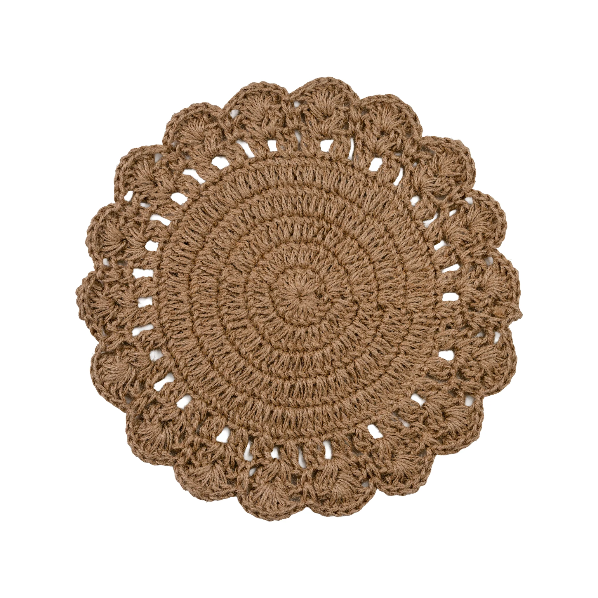 Cotswolds Jute Placemat, With Natural Scalloped Edge