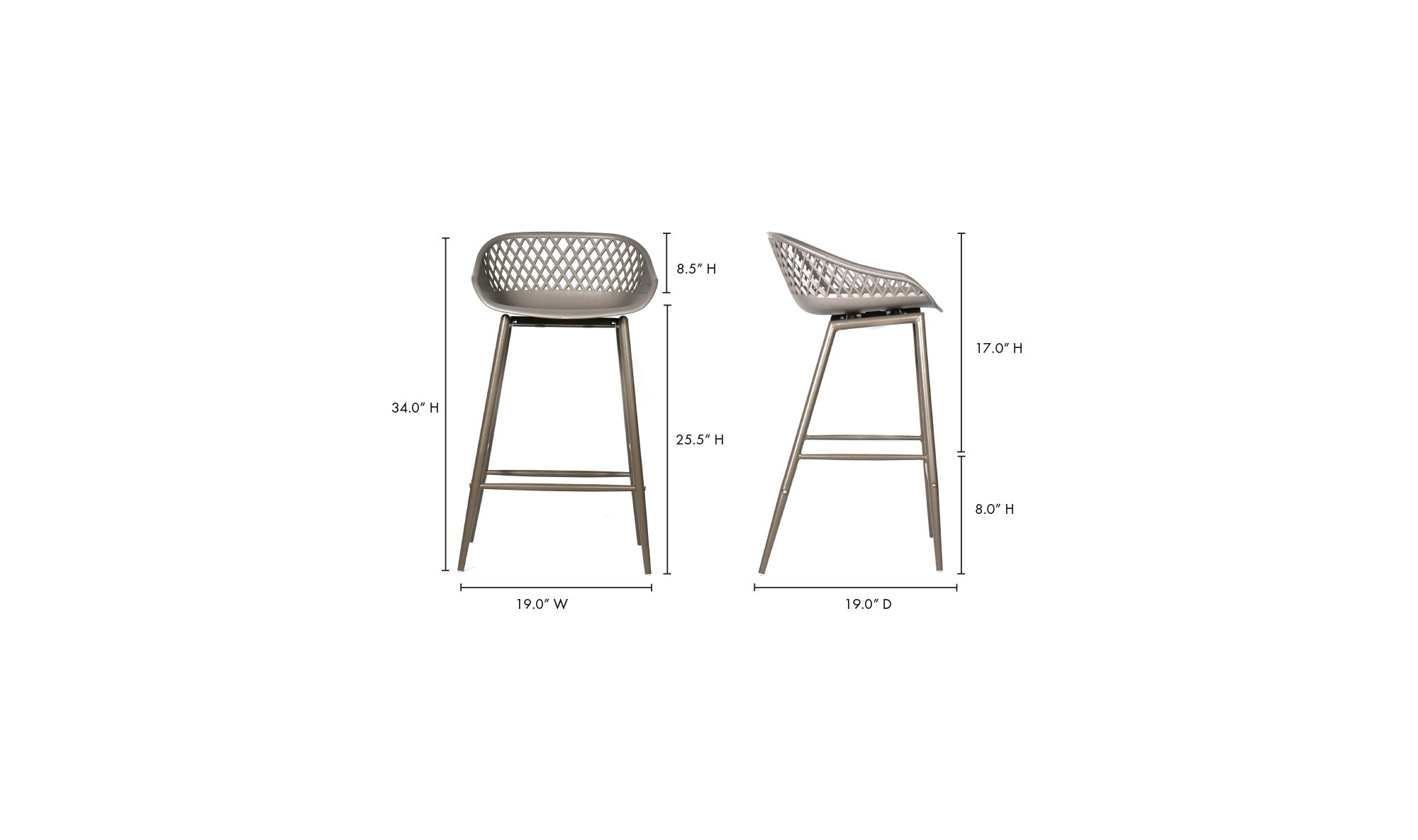 Aurelia Outdoor Counter Stool - Grey Set Of Two