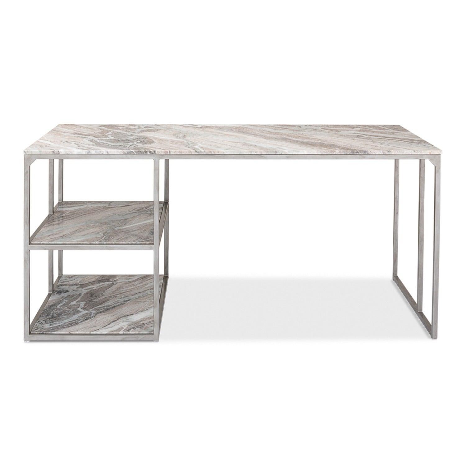 Open Desk With Shelves, Marble Top