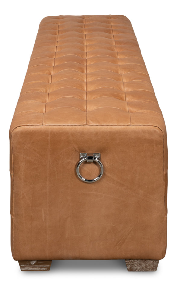 "Beam" Bench Tufted Leather