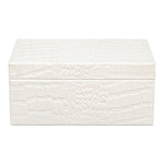 Candece Leather Box, Pearl, Set of 2