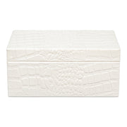 Candece Leather Box, Pearl, Set of 2
