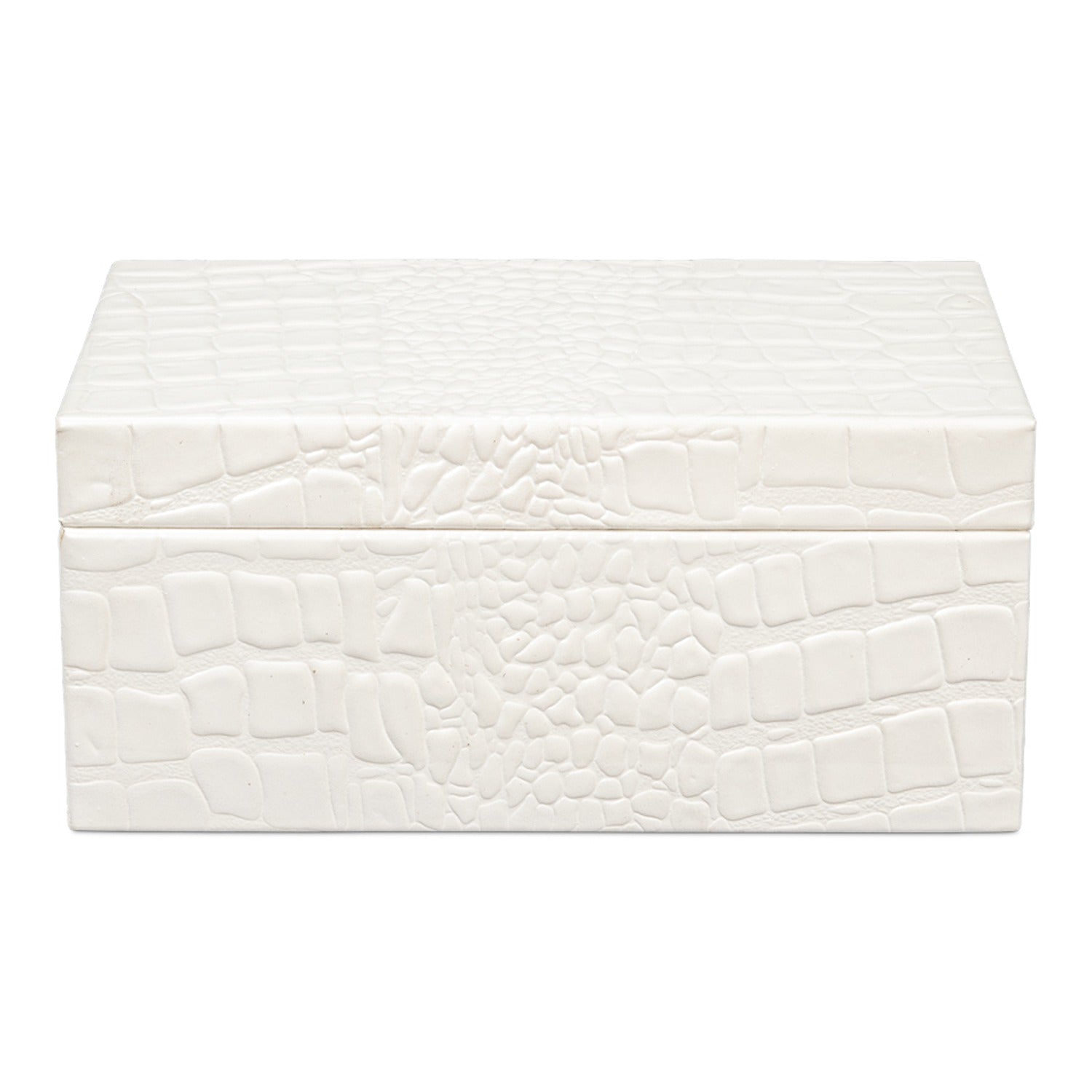 Candece Leather Box, Pearl, Set of 2