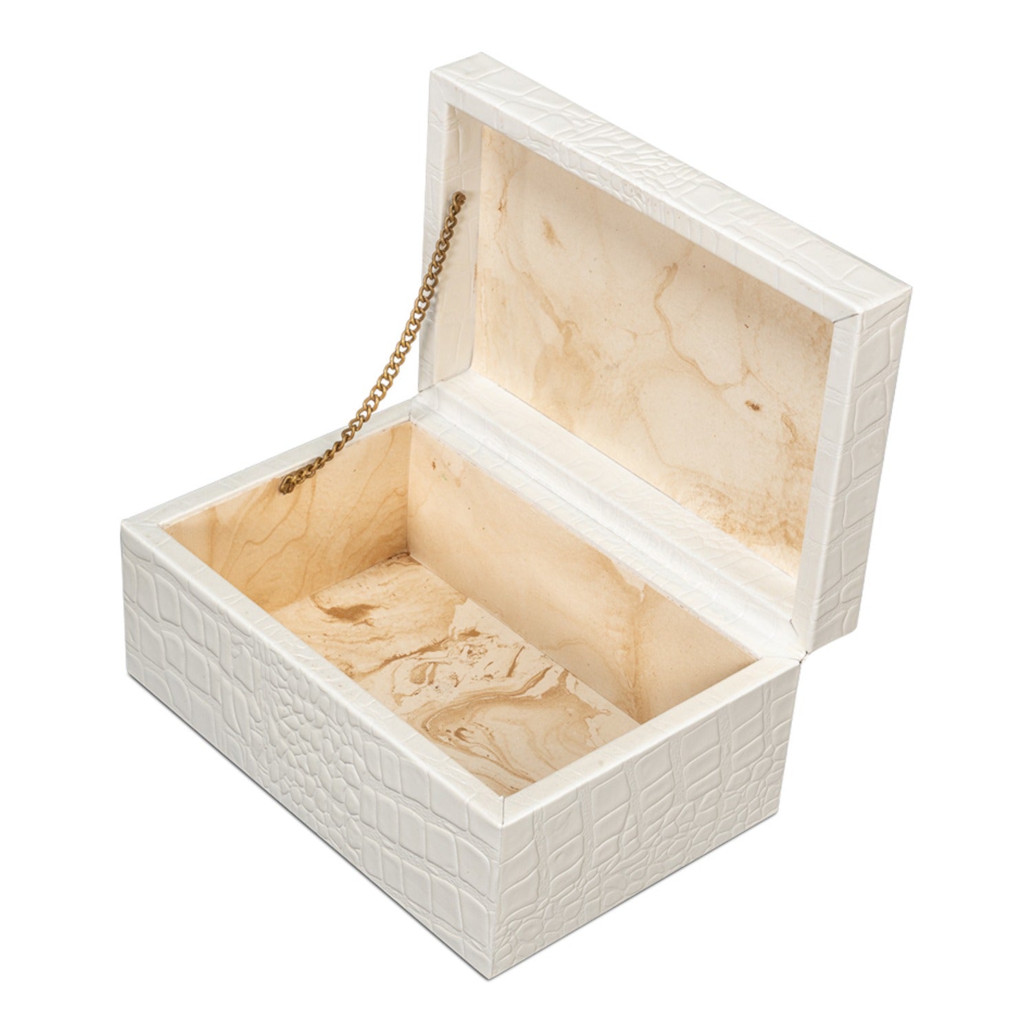 Candece Leather Box, Pearl, Set of 2