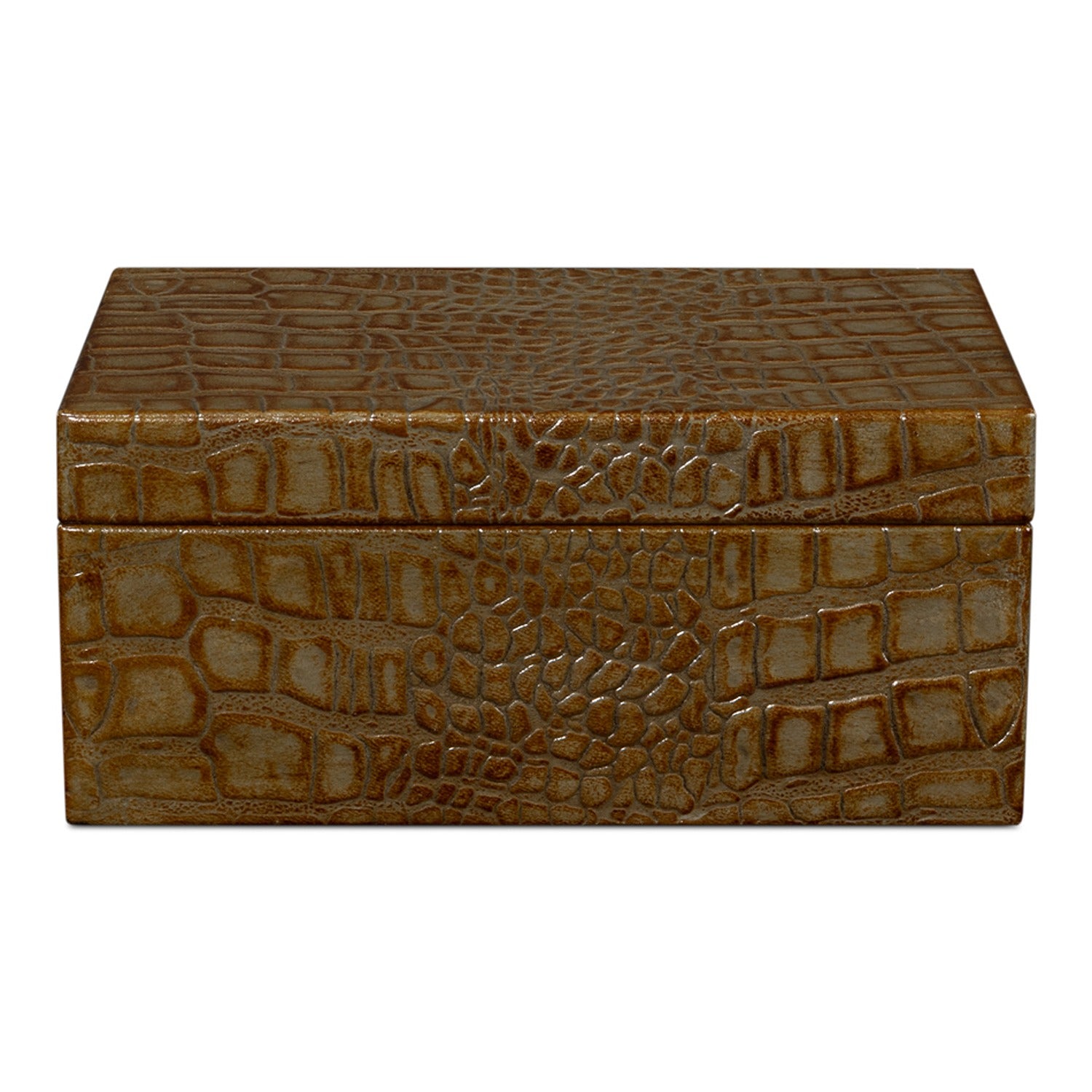 Candece Leather Box,Antique Green, Set of 2