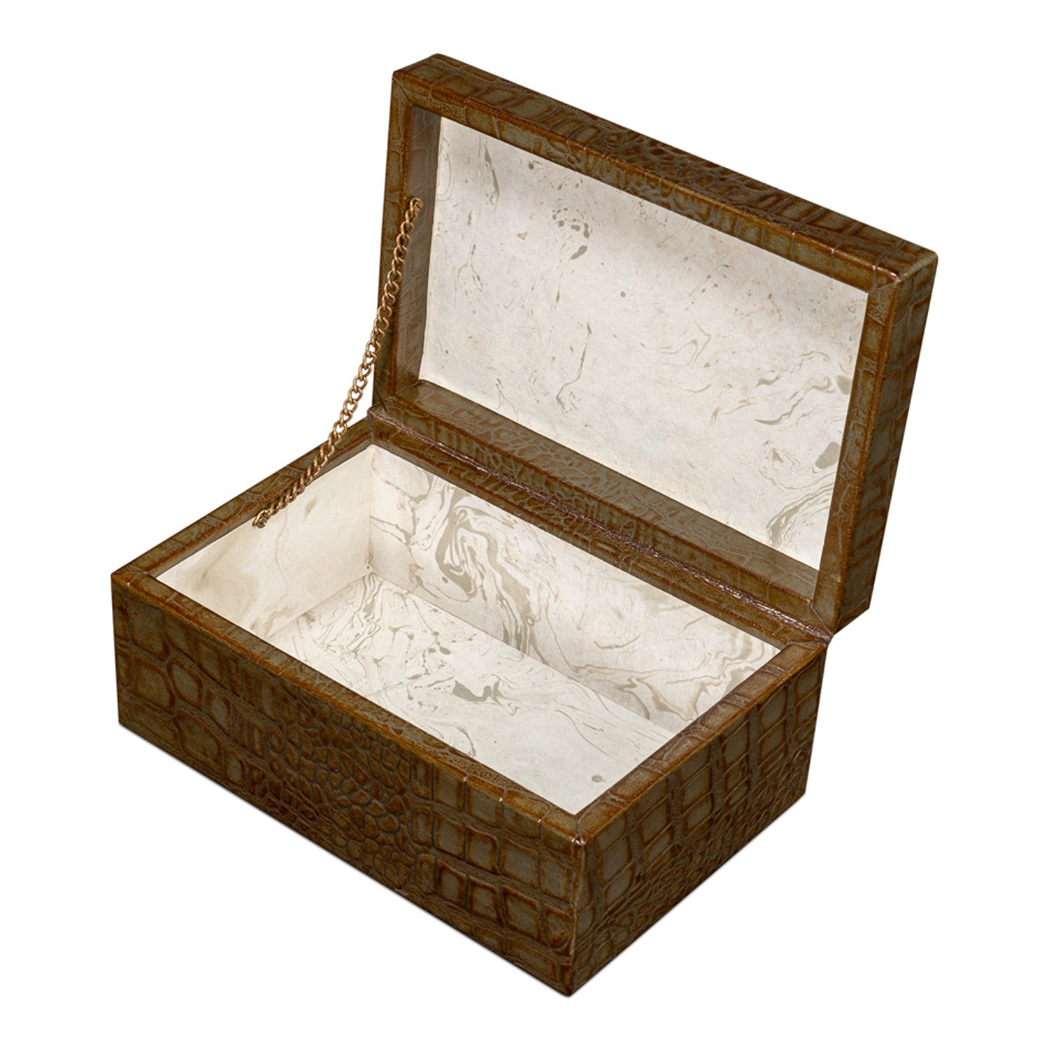 Candece Leather Box,Antique Green, Set of 2