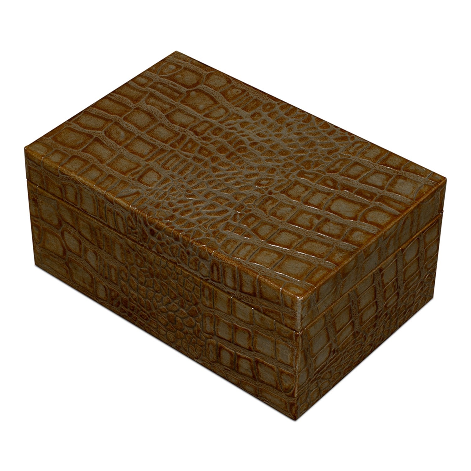 Candece Leather Box,Antique Green, Set of 2