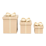 Ferrell Leather Holiday Boxes, Set of 3, Taupe