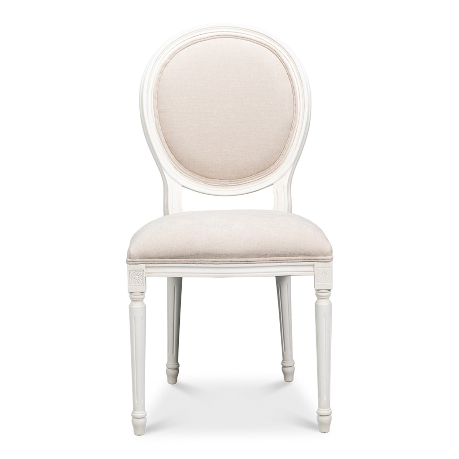 Hugo Oval Side Chair, Cortina White - Set of 2