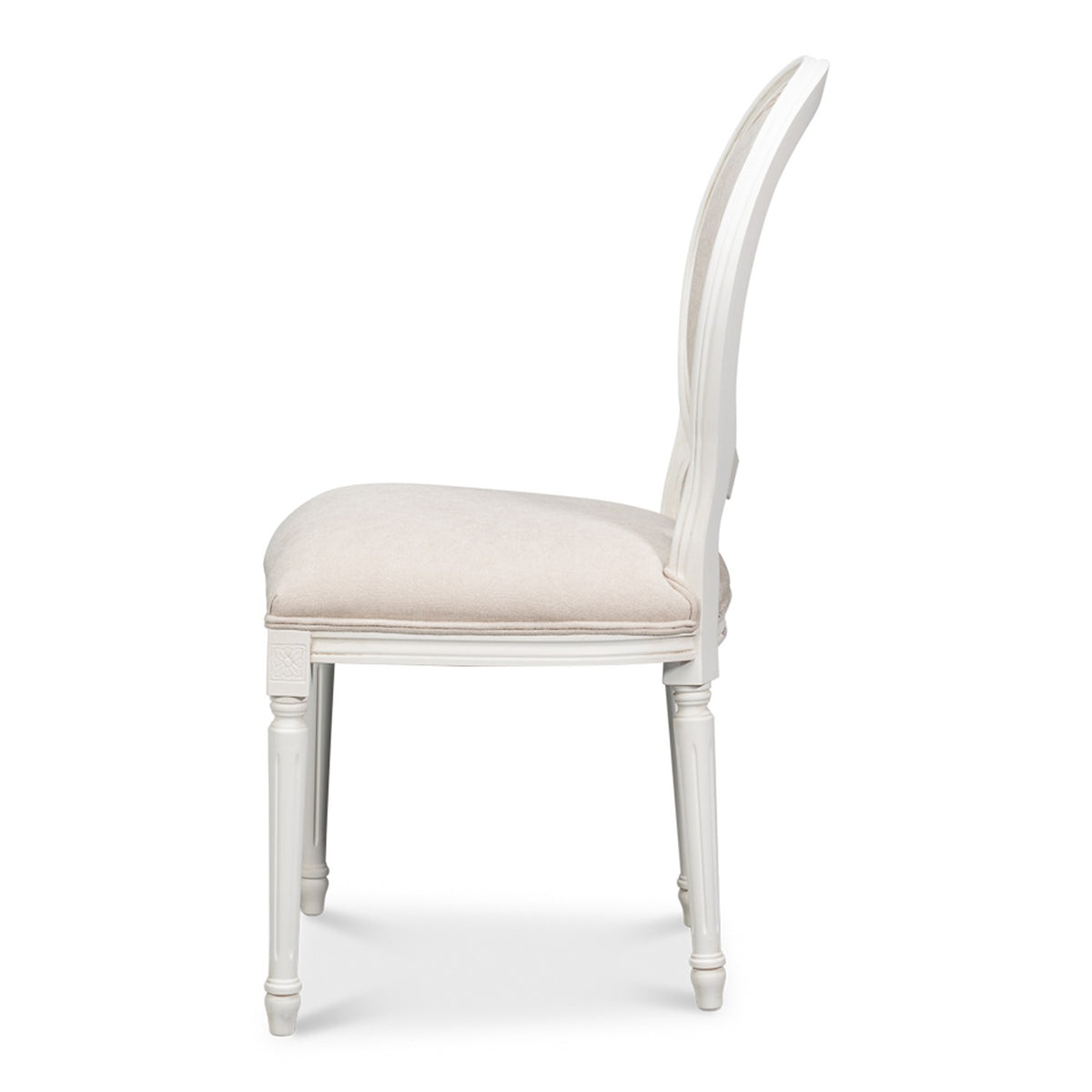 Hugo Oval Side Chair, Cortina White - Set of 2