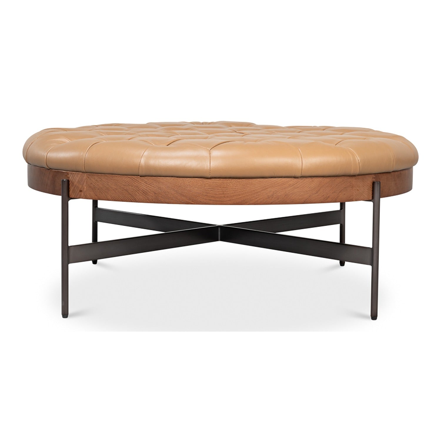 Corbet Cocktail Ottoman, Caramel Brown
