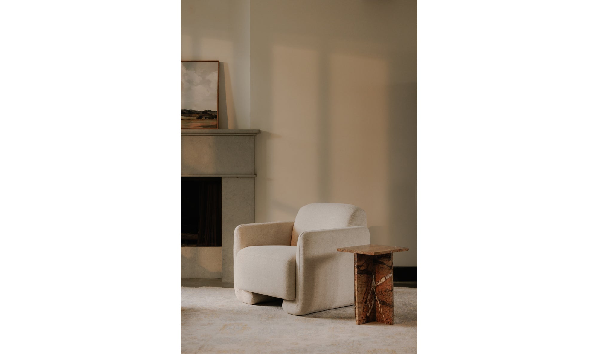 Bran Accent Chair - Flecked Ivory