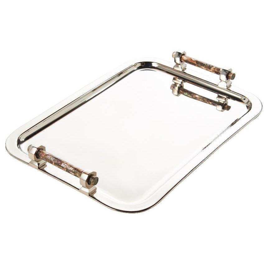 Rectangle Tray with Pink Abalone Handles
