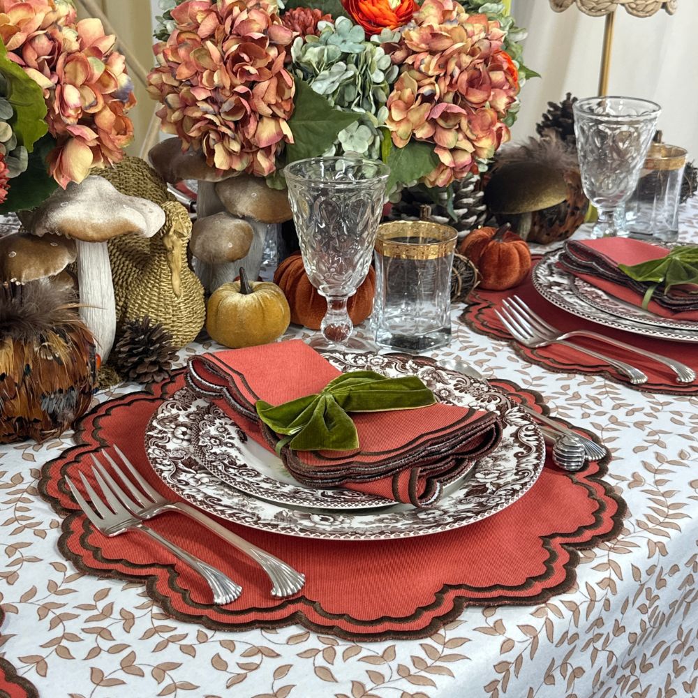 Bettina Placemat - Pumpkin and Cocoa (Set of 4)