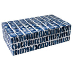 Bone Inlaid Box, Large, Blue and White