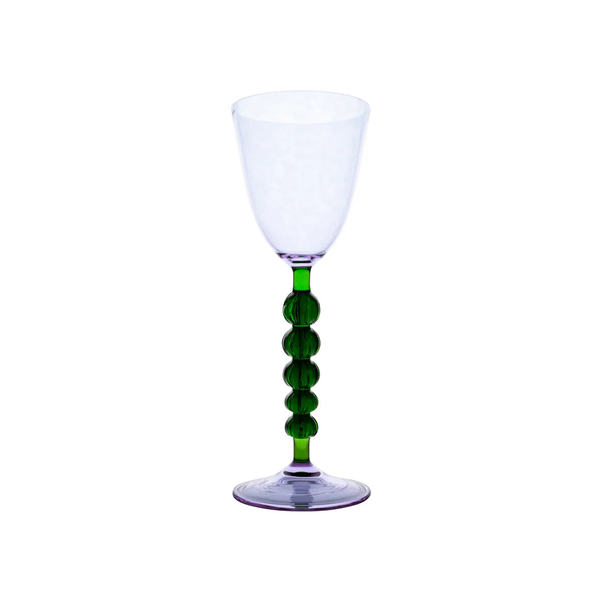 Palazzo Round Wine Glass, Lavender & Green, Set of 4