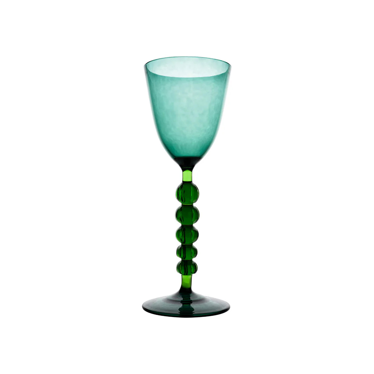 Palazzo Round Wine Glass, Turquoise & Green, Set of 4