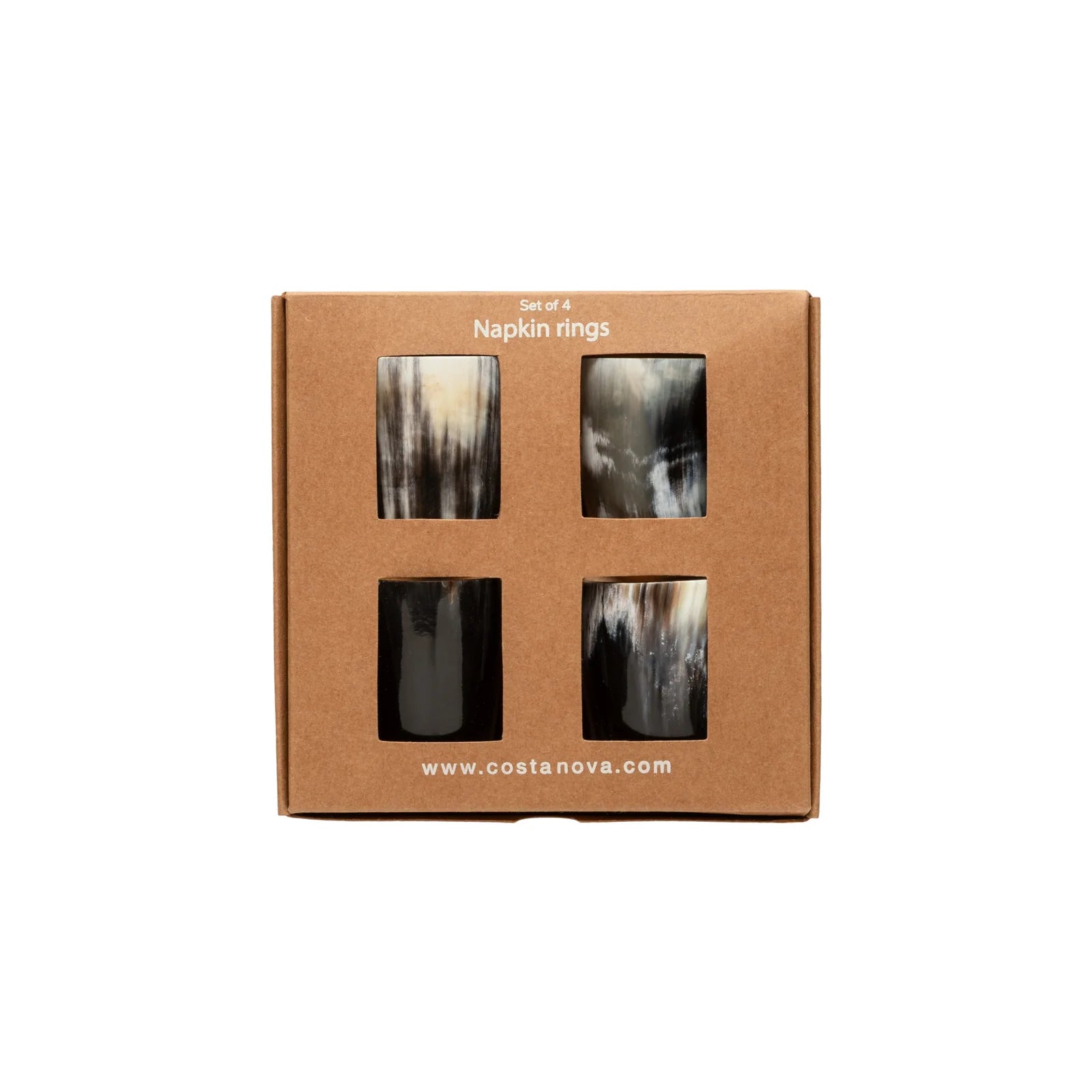 Round Horn Napkin Rings 4 Piece