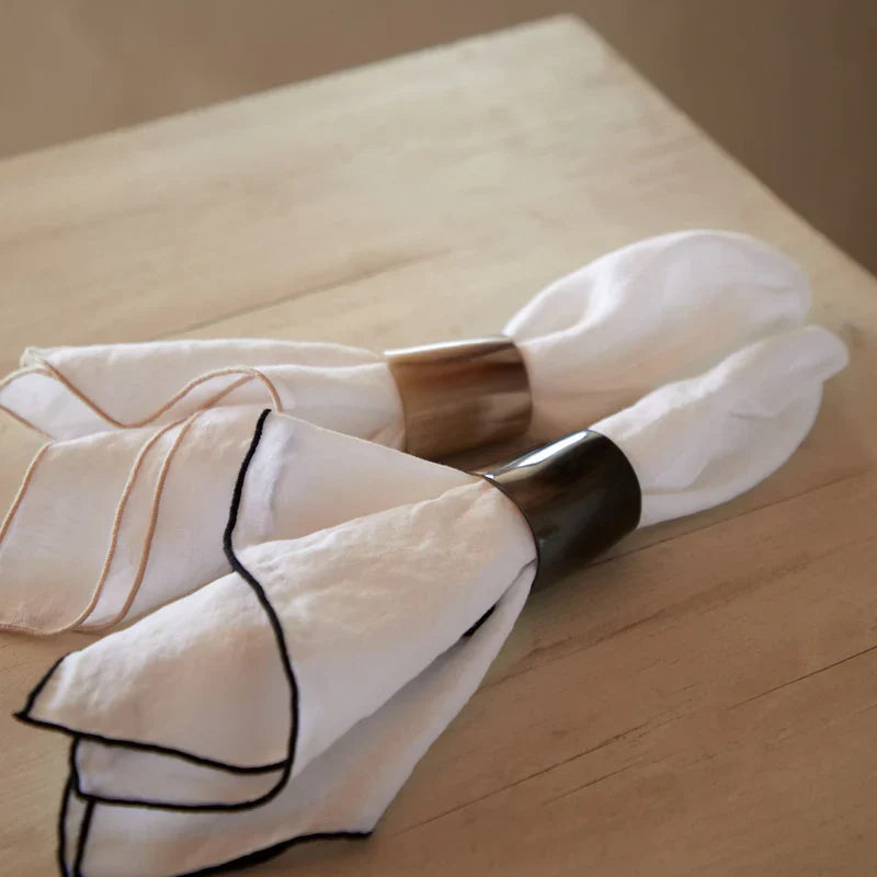 Round Horn Napkin Rings 4 Piece