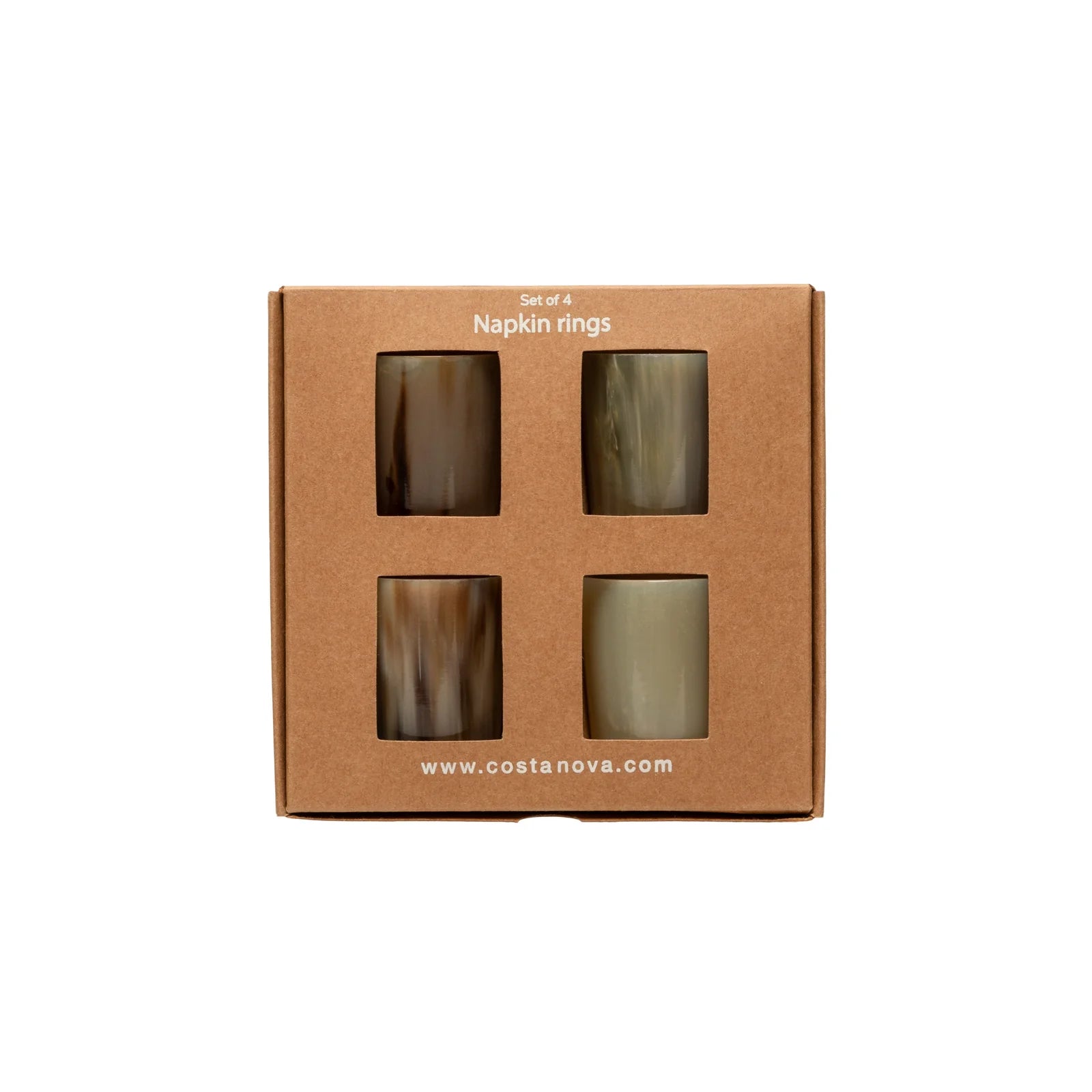 Round Horn Napkin Rings 4 Piece