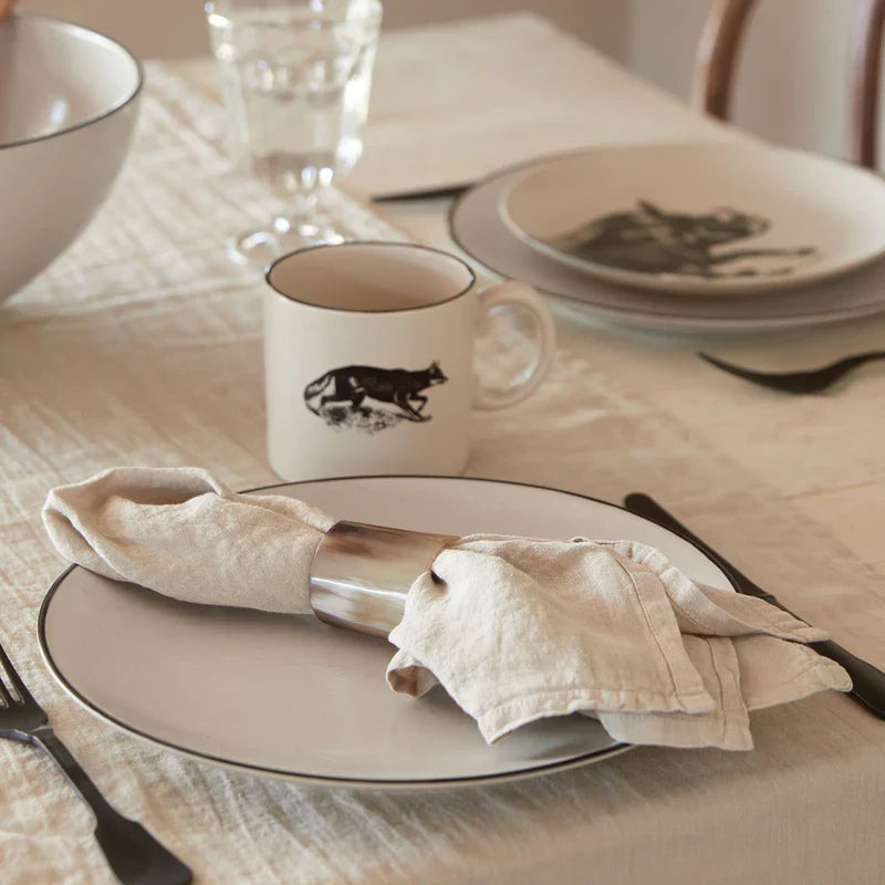 Round Horn Napkin Rings 4 Piece