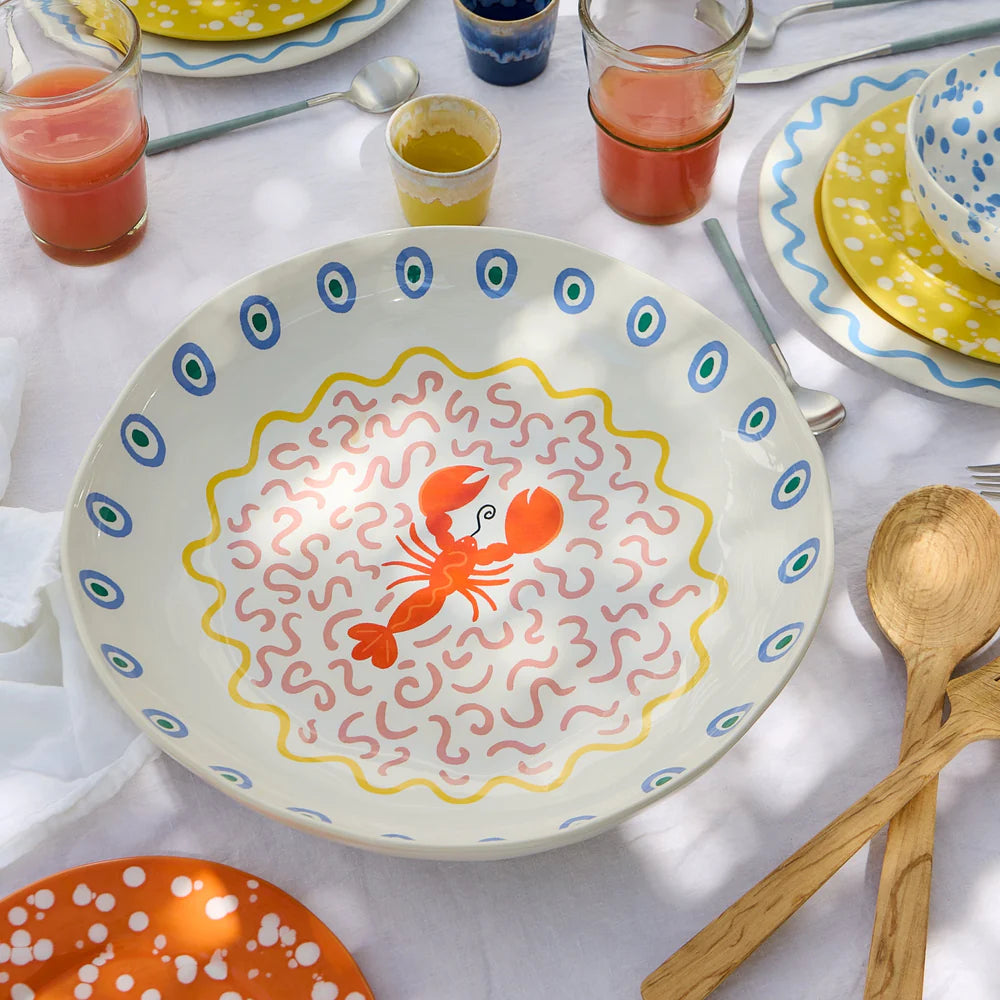 Low Serving Bowl Lobster Summer Bliss