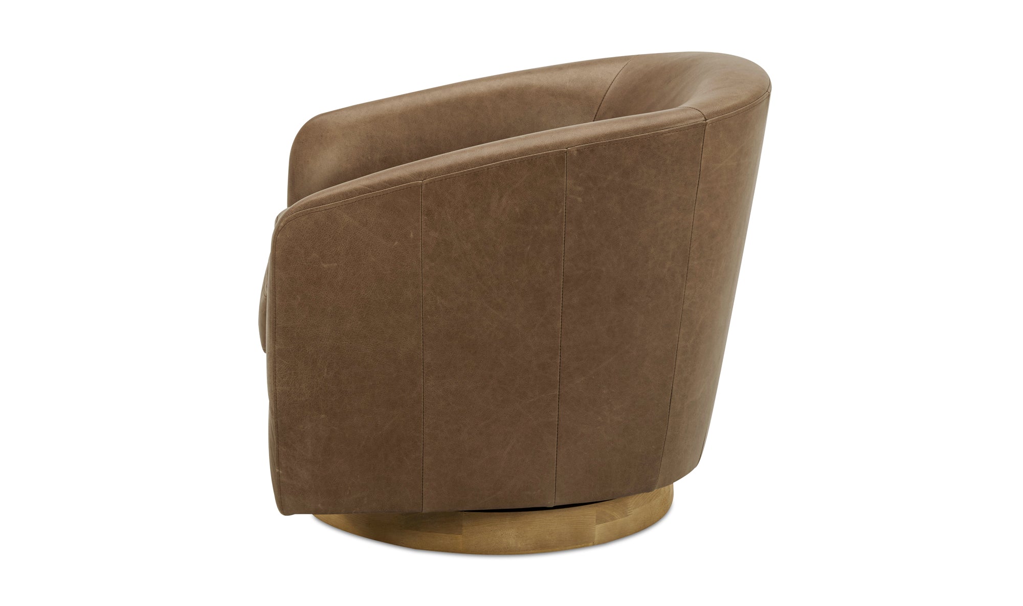 Charice Leather Swivel Chair Tan