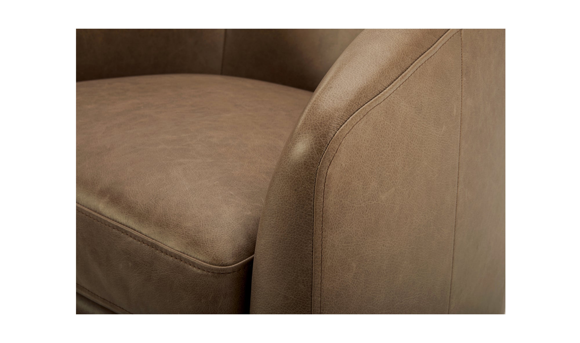 Charice Leather Swivel Chair Tan