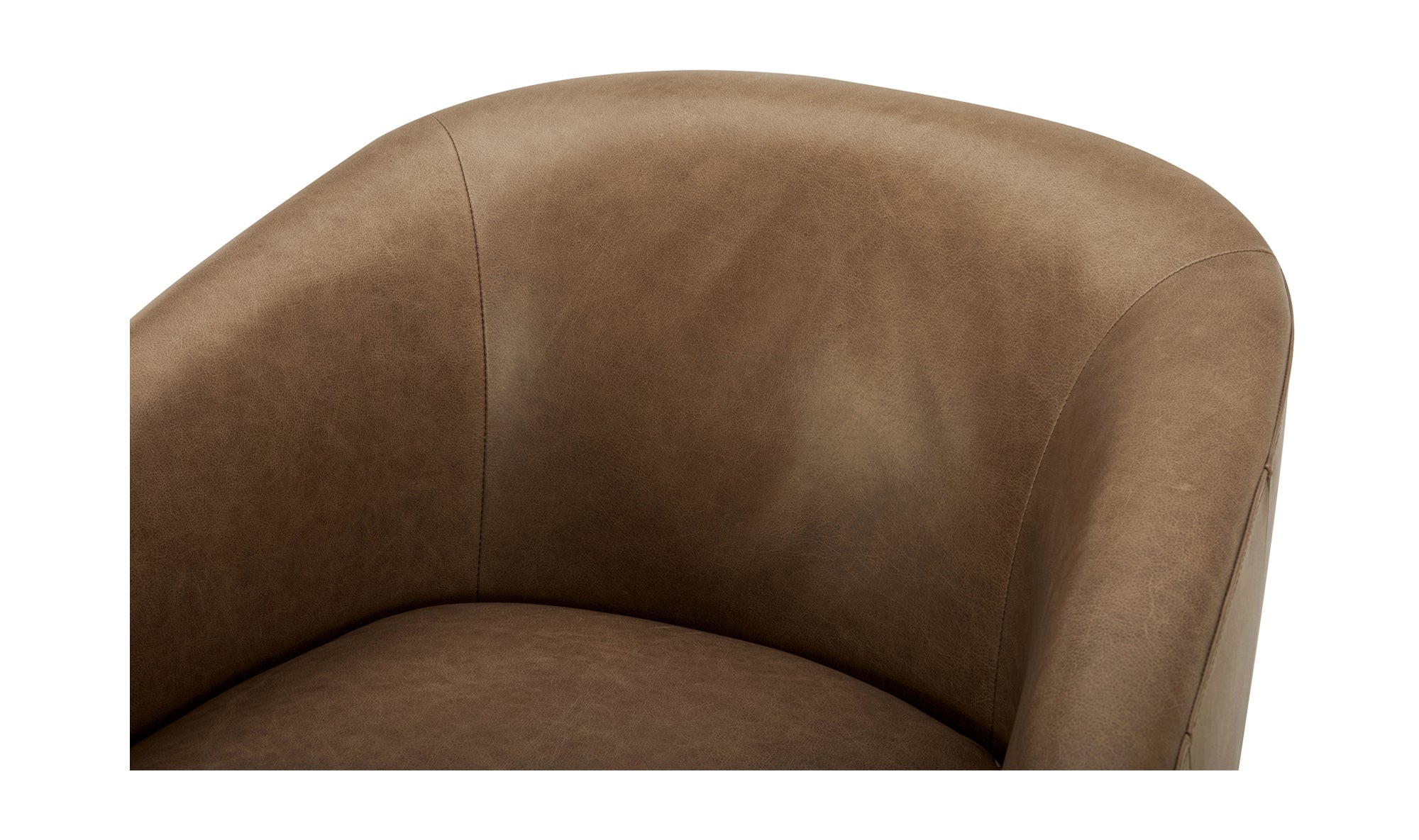 Charice Leather Swivel Chair Tan