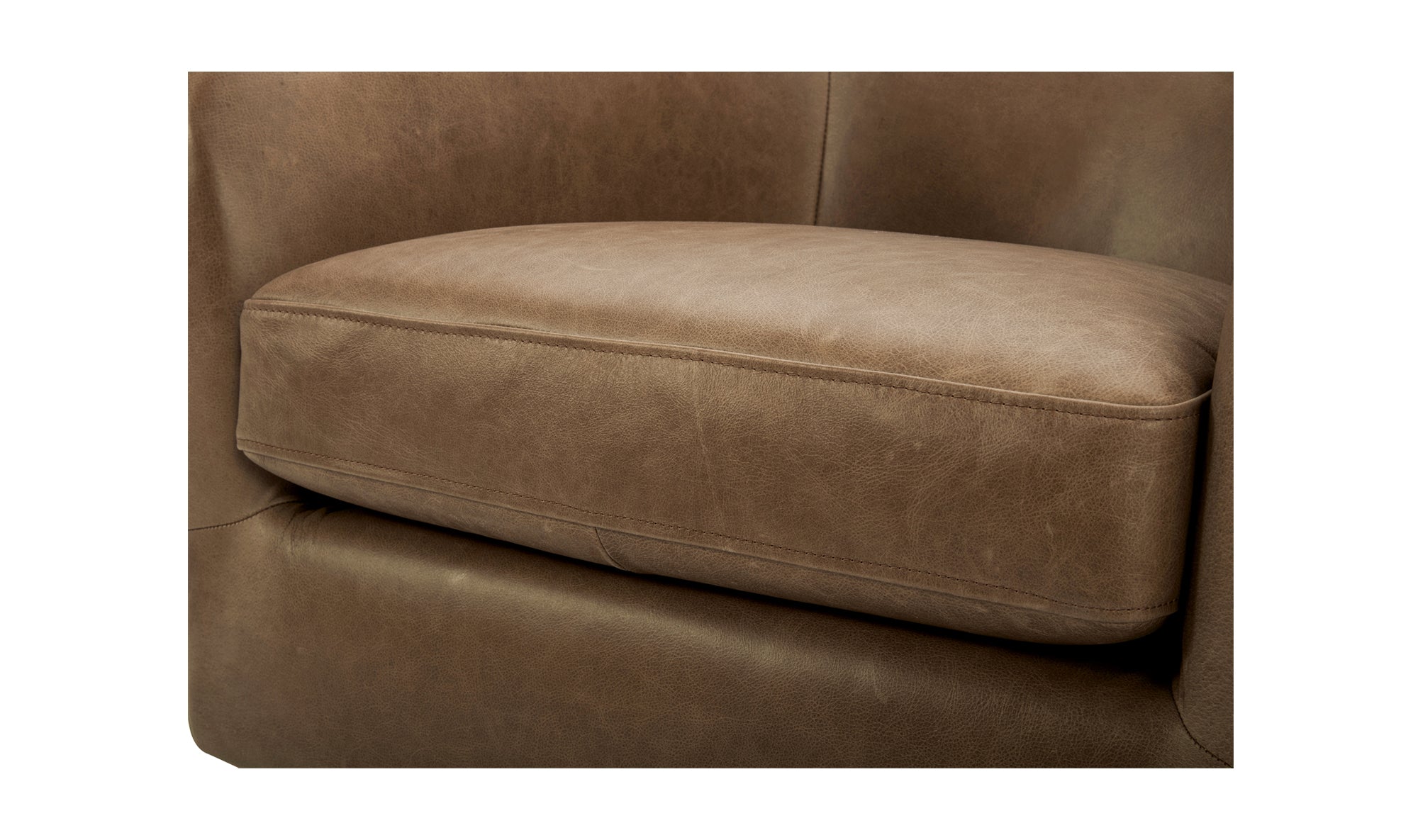 Charice Leather Swivel Chair Tan