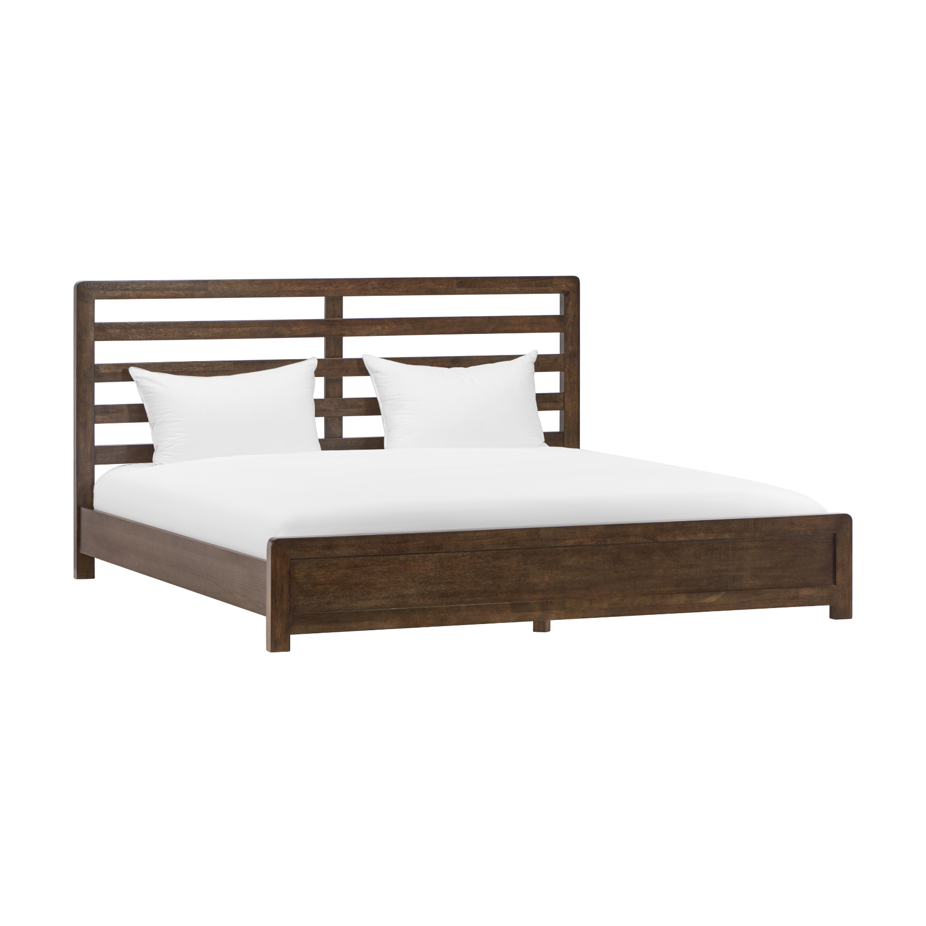 Zest Solid Wood Platform Bed in Dark Oak