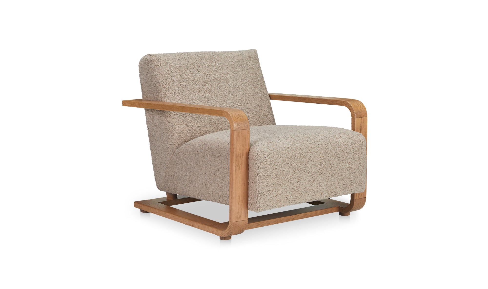 Ellis Lounge Chair - Beige Faux Shearling