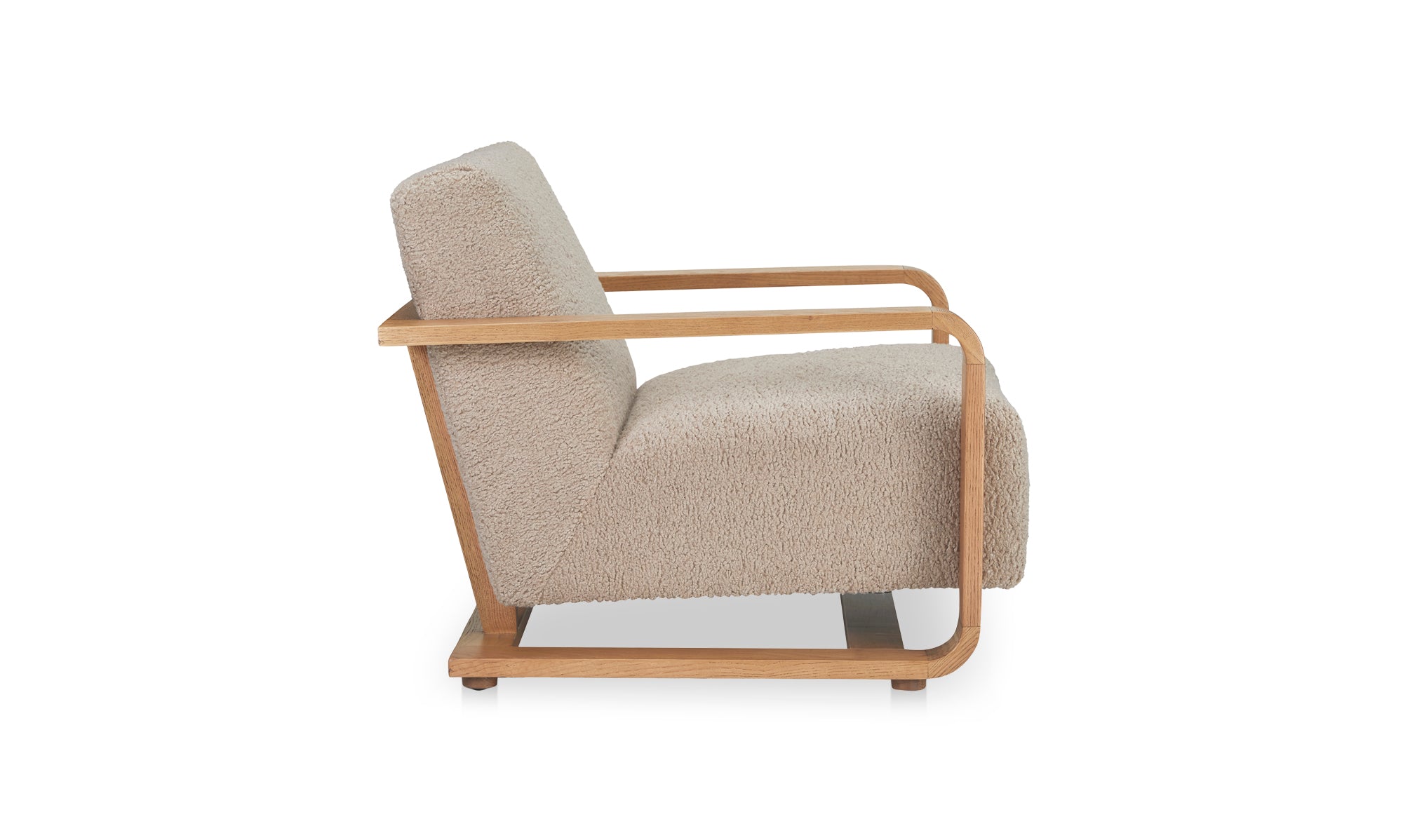 Ellis Lounge Chair - Beige Faux Shearling