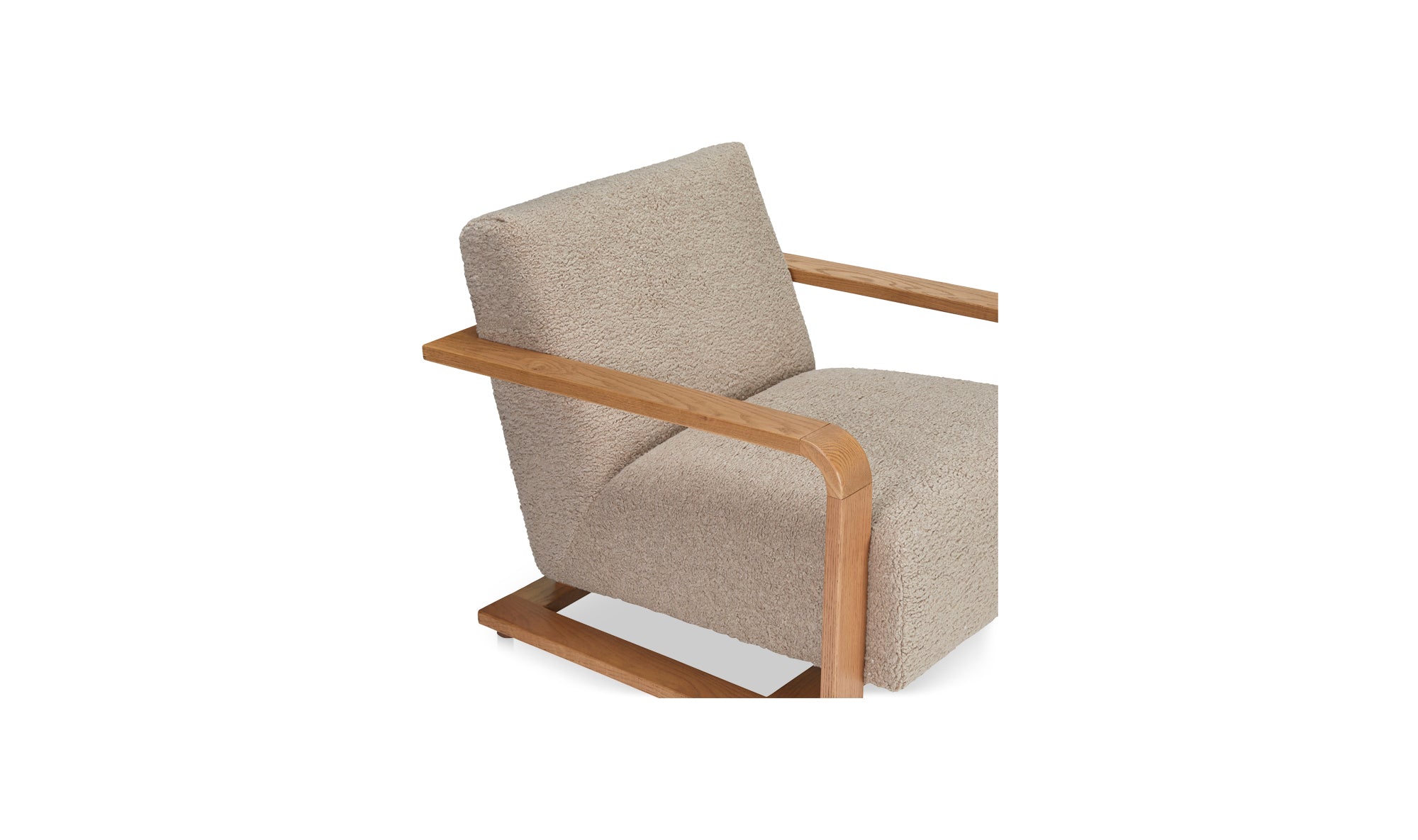 Ellis Lounge Chair - Beige Faux Shearling