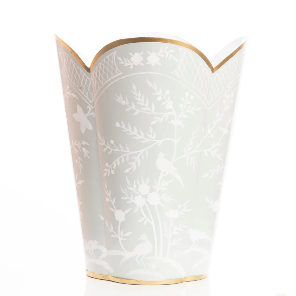 Mint Green & White Chinoiserie Wastepaper Basket & Tissue (3 Options)