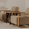 Ellis Lounge Chair - Beige Faux Shearling